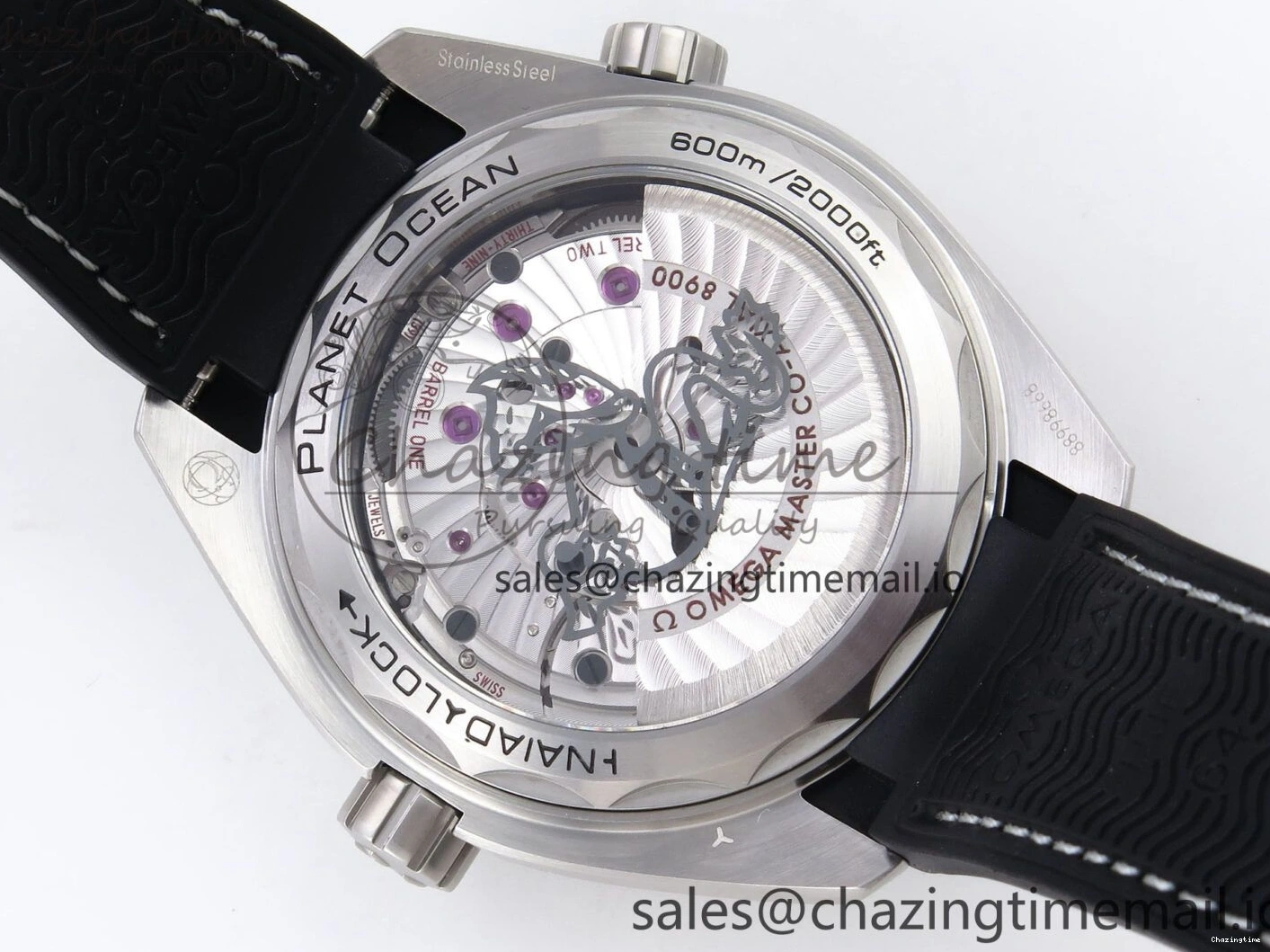 0307 AllSeason Planet Ocean 43.5mm SS VSF 1:1 Best Edition Gray Bezel Gray Dial on Black Rubber Strap A8900 Super Clone 7712